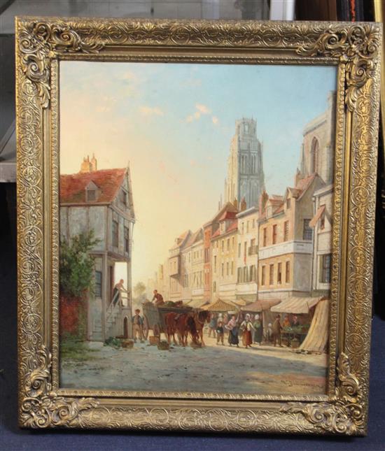 William Raymond Dommersen (1850-1927) Rue St Jean, Rouen 24 x 20in.